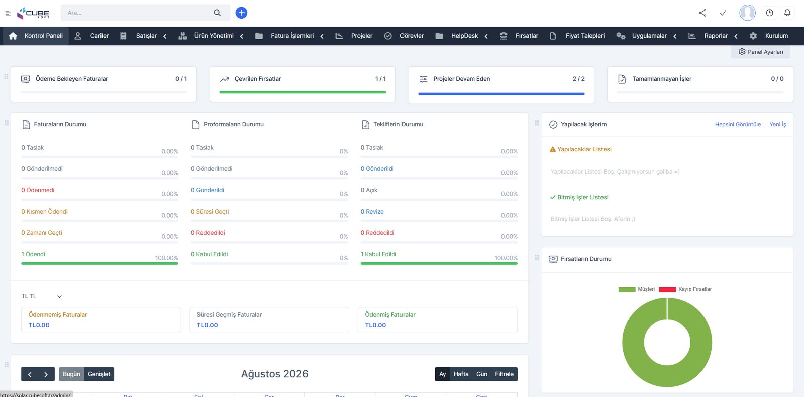 CRM Kontrol Paneli