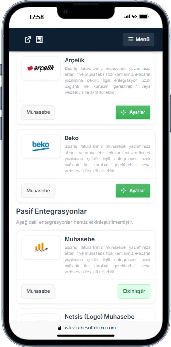 Arçelik ve Beko E-ticaret Entegrasyonu
